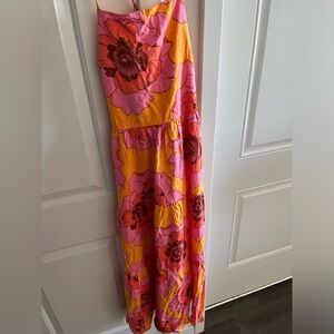 Gap Linen-Blend Tie Back Tiered Maxi Dress